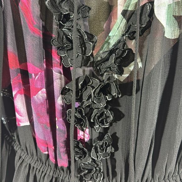 Ted Baker Women's Gionna Black Floral Maxi Dress Size 5 EU like a 12  NWT - Picture 10 of 10